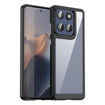 Протиударний чохол Colorful Acrylic Series із кольоровою силіконовою боковиною на Motorola Edge 60 Fusion - чорний