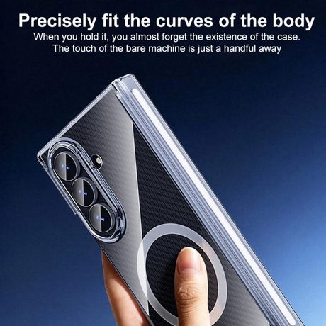Прозорий магнітний чохол Escase Dual Axis на Samsung Galaxy TriFold — прозорий