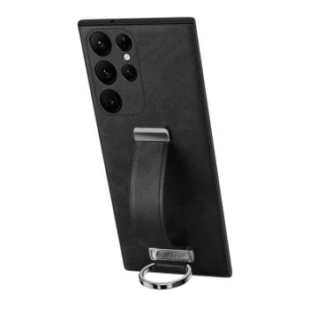 Противоударный чехол SULADA Leather Texture Skin Feel Shockproof для Samsung Galaxy S24 Ultra - черный