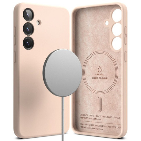Оригинальный чехол Ringke Silicone MagSafe для Samsung Galaxy S25 - Pink