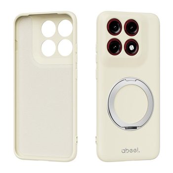 Чохол ABEEL з рідкосиліконовим покриттям та підставкою на Motorola Edge 70 Pro 5G — жовтий