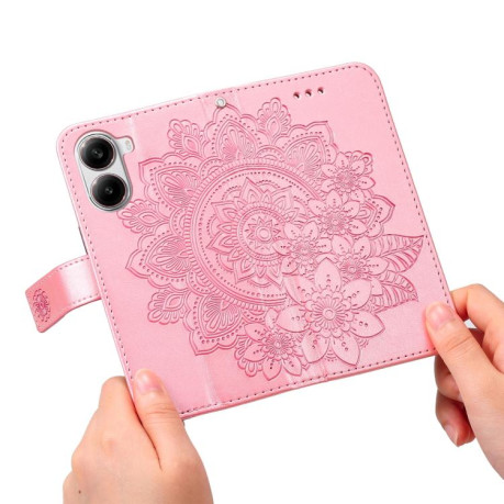 Чехол-книжка 7-petal Flowers Embossing для Redmi Turbo 4 / Xiaomi Poco X7 Pro - розовое золото