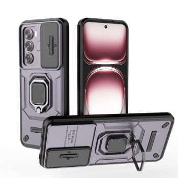 Противоударный чехол Sliding Camshield для OPPO Reno 12 Pro Global - фиолетовый