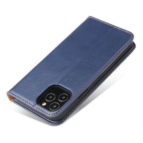 Чохол-книжка Fierre Shann Genuine leather на iPhone 12/12 Pro - синій