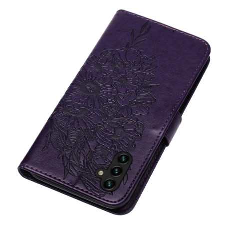Чехол-книжка Embossed Butterfly для Samsung Galaxy A04s/A13 5G - фиолетовый