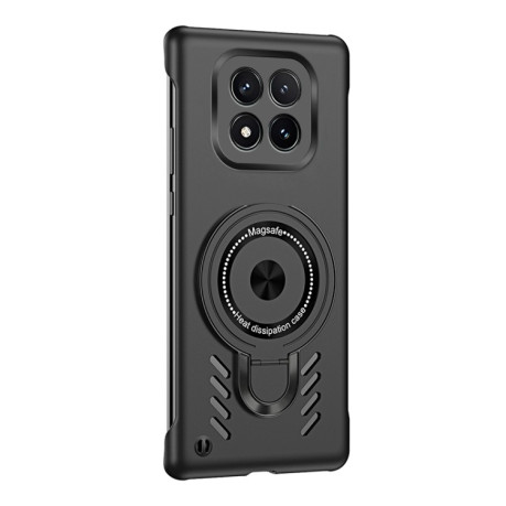 Противоударный чехол Ice Feeling Cooling MagSafe Magnetic для Xiaomi Redmi Note 14 Pro 5G/Poco X7 - черный