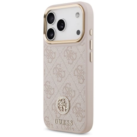 Оригінальний чохол Guess 4G Strass Logo з MagSafe на iPhone 17 Pro - Pink