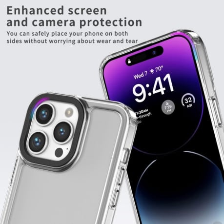 Противоударный чехол Acrylic для iPhone 15 Pro Max - фиолетовый
