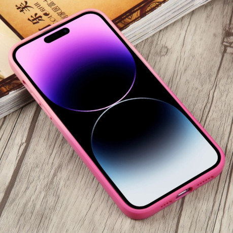 Противоударный чехол Liquid Silicone Full (Magsafe) для iPhone 15 Pro Max - розово-красный