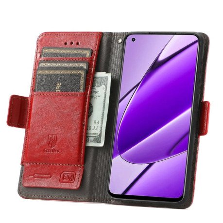 Чехол-книжка CaseNeo Splicing Dual Magnetic Buckle Leather для Realme 11 4G Global - красный