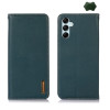 Шкіряний чохол-книжка KHAZNEH Nappa Top Layer для Samsung Galaxy A55 5G - зелений