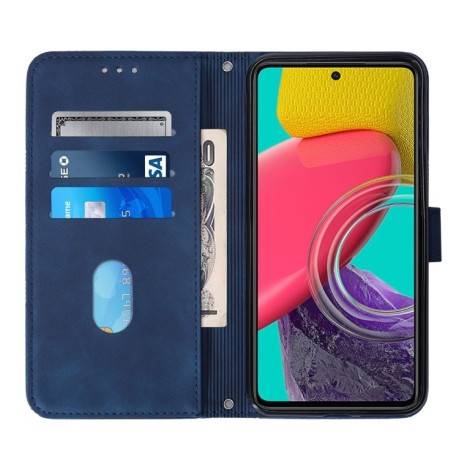 Чехол-книжка Crossbody 3D Embossed на Samsung Galaxy M33 5G - синий