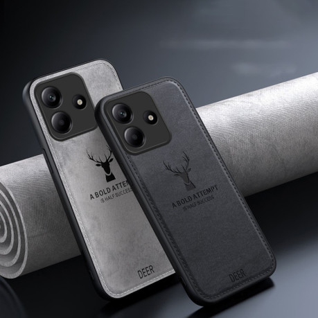 Ультратонкий чехол Deer Head Cloth Skin для Xiaomi Redmi Note 14 5G - белый