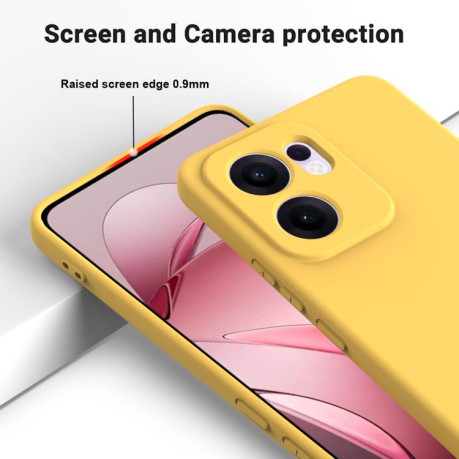 Силіконовий чохол Solid Color Liquid Silicone на OPPO Reno13 F /Reno13 FS - жовтий