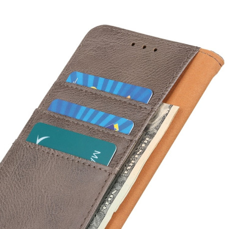 Кожаный чехол-книжка Cowhide Texture на Samsung Galaxy A73 5G - хаки