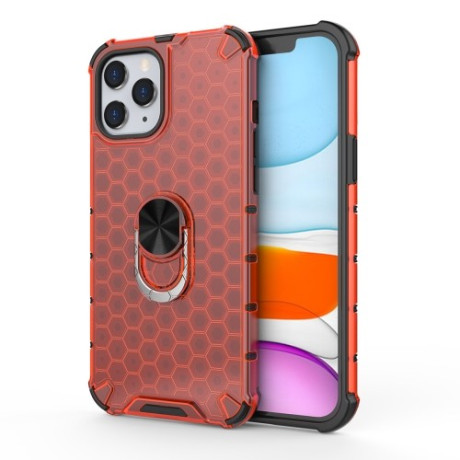 Протиударний чохол Honeycomb Ring Holder на iPhone 12 Mini - червоний