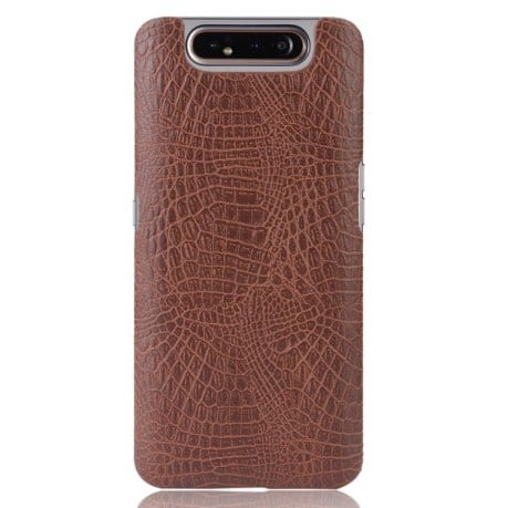 Ударопрочный чехол Crocodile Texture на Samsung Galaxy A80-коричневый