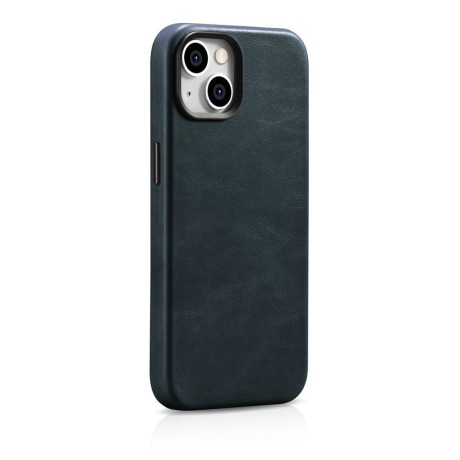 Шкіряний чохол iCarer Oil Wax Premium Leather Case (з MagSafe) для iPhone 14 Plus - Dark Blue (WMI14220703-BU)