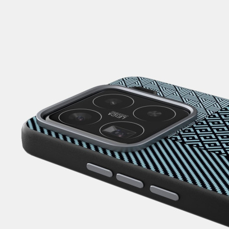 Ультратонкий чехол ABEEL 6D Micro Relief MagSafe Magnetic на Xiaomi 15 Pro - Carbon Fiber Blue