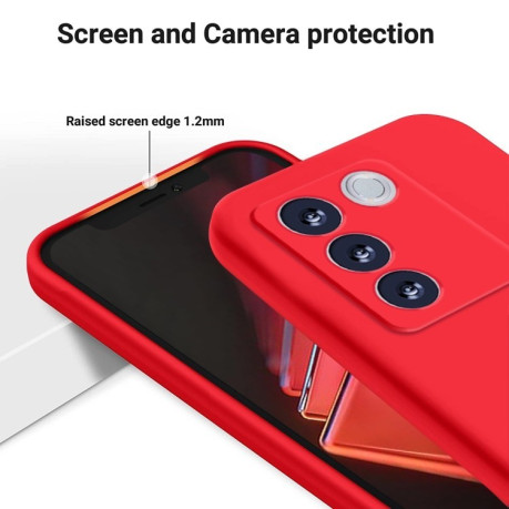 Силиконовый чехол Solid Color Liquid Silicone на Vivo V27e / S16e - красный