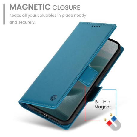 Чехол-книжка Side Buckle Magnetic Frosted Leather для Xiaomi Redmi Note 14 Pro 4G - синий