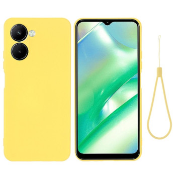 Силиконовый чехол Solid Color Liquid Silicone на Realme C33 - желтый