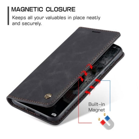 Чехол-книжка CaseMe-013 многофункциональный с кармашком на карт на Xiaomi 15T - черный