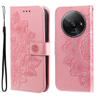 Чехол-книжка 7-petal Flowers Embossing для Xiaomi Redmi A3 - розовое золото