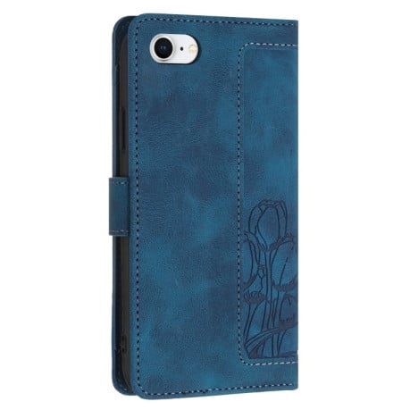Чехол-книжка Tulips Embossed Leather для iPhone 16e - синий