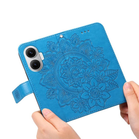 Чехол-книжка 7-petal Flowers Embossing для Xiaomi Poco F7 - синий