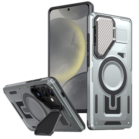 Противоударный чехол Shield Frame Holder MagSafe для Samsung Galaxy S24 FE 5G - серый