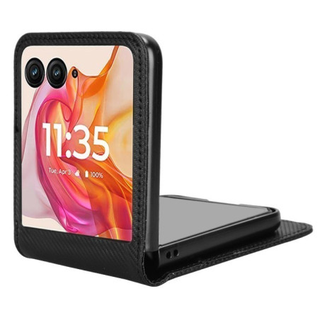 Протиударний чохол Card Slot PU Leather PC для Motorola Moto Razr 50 Ultra - чорний