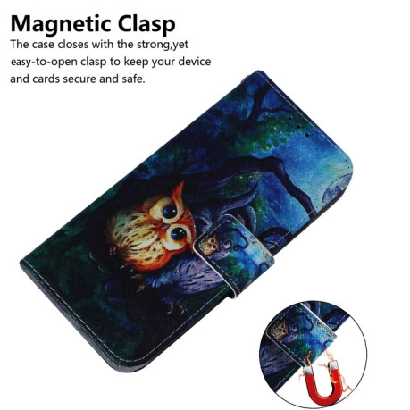 Чехол-книжка Coloured Drawing для Realme 11 4G Global - сова