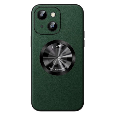 Шкіряний чохол SULADA Microfiber Leather MagSafe Magnetic на iPhone 15 Plus - зелений