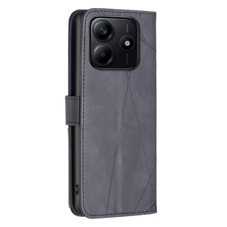 Чохол-книга Rhombus Texture для Xiaomi Redmi Note 14 4G - чорний