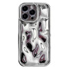 Противоударный чехол Electroplating Meteorite Texture для iPhone 15 Pro Max - серебристый