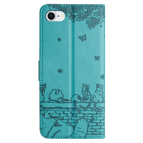 Чохол-книжка Cat Embossing Pattern на iPhone 16e - синій