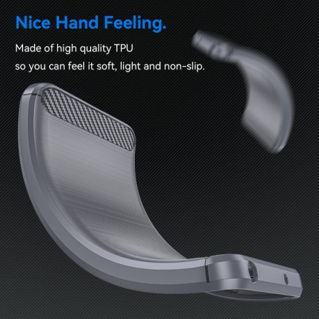 Чохол Brushed Texture Carbon Fiber на iPhone 14 Plus - сірий