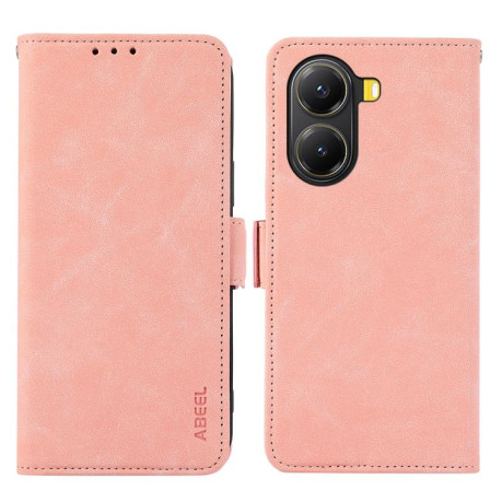 Чехол-книжка ABEEL Color Block Magnetic RFID Leather для Xiaomi Poco X7 Pro - розовый