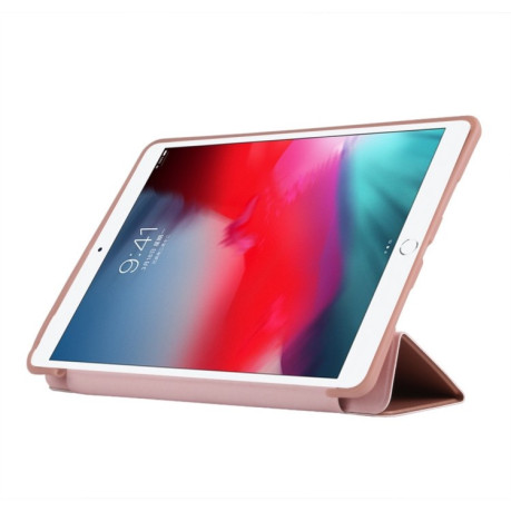 Чехол- книжка ES case Foldable Deformation с силиконовым держателем на iPad Air3 2019-розовое золото