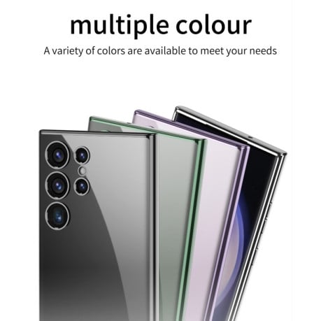 Противоударный чехол GKK Plating Transparent TPU для Samsung Galaxy S24 Ultra - зеленый
