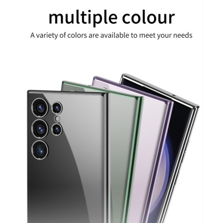 Противоударный чехол GKK Plating Transparent TPU для Samsung Galaxy S24 Ultra - серебристый