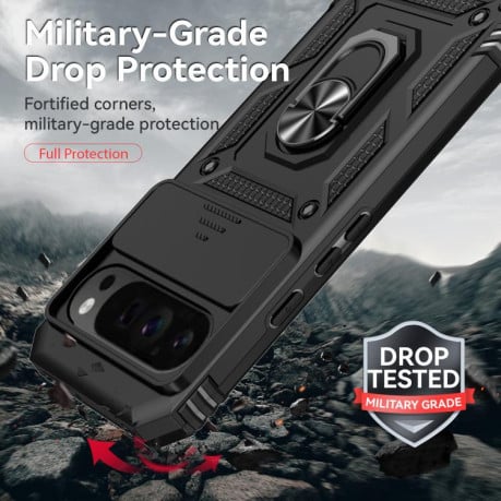 Чохол із шторкою на камеру Sliding Camshield та підставкою на Google Pixel 10 Pro XL - чорний