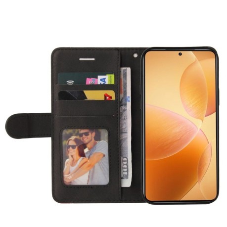 Чохол-книжка Dual-color Splicing Flip Leather для Xiaomi 14T Pro - чорний