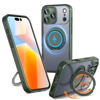 Чохол Kalebol з підставкою 360 та MagSafe на iPhone 17 Pro Max - зелений