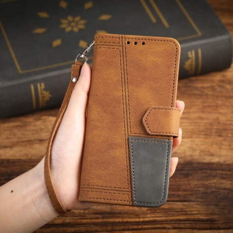 Чехол-книжка Splicing Leather для  iPhone 14 - коричневый