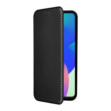 Чехол-книжка Carbon Fiber Texture на Samsung Galaxy M06 5G - черный