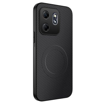 Магнітний чохол Wanlonfeng серії TQ з текстурою карбону на OPPO Reno15 Pro 5G Global — чорний