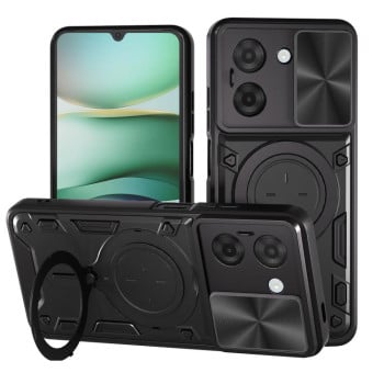 Чохол із шторкою камери CD фактурою та підставкою на Xiaomi Redmi A5 4G Global - чорний