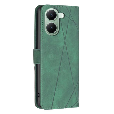Чехол-книжка Rhombus Texture для Xiaomi Poco X7 Pro - зеленый
